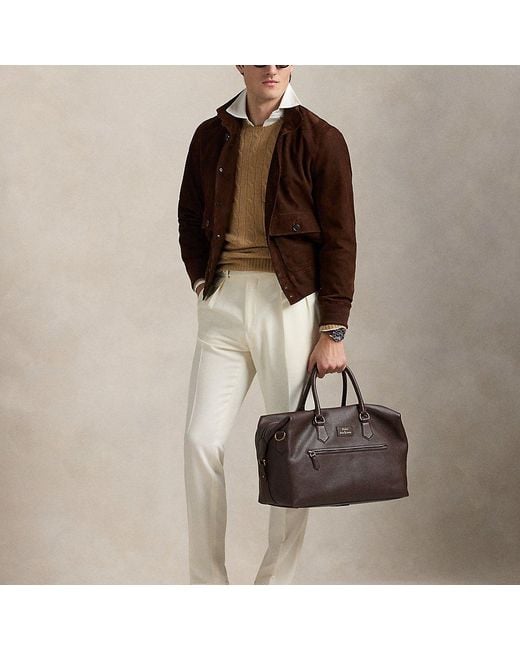 Polo Ralph Lauren Brown Pebbled Leather Duffel for men