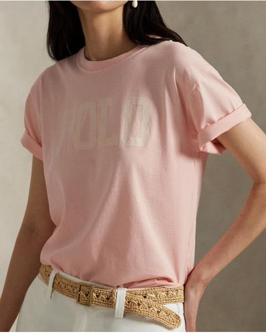 Polo Ralph Lauren Pink T-Shirt Aus Baumwolljersey Mit Logo