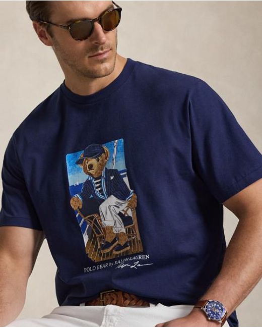 Polo Ralph Lauren Blue Polo Bear Jersey T-Shirt for men
