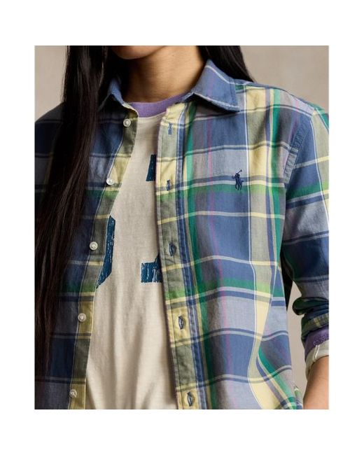 Camicia scozzese Relaxed-Fit di Ralph Lauren in Blue