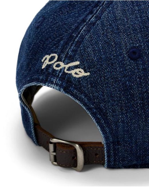 Polo Ralph Lauren Blue The Ralph Lauren Logo Denim Ball Cap for men