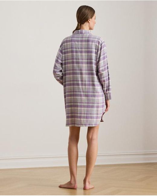Chemise De Nuit Écossaise Sergé De Coton Ralph Lauren en coloris Purple