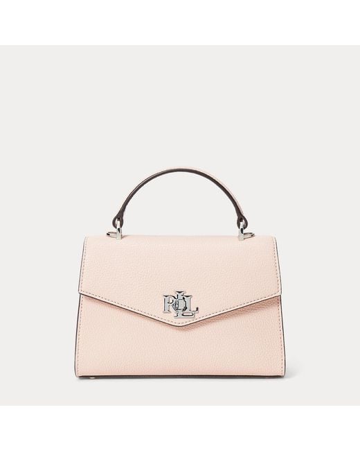 Ralph Lauren Pink Pebbled Leather Small Farrah Satchel