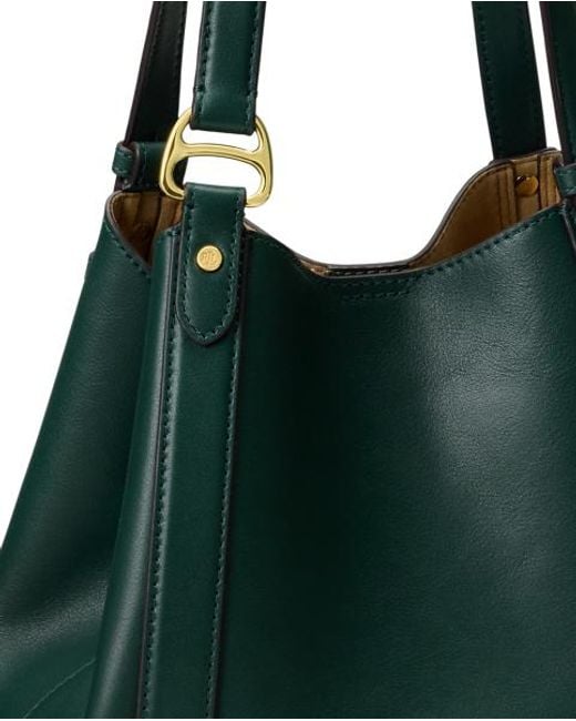 Ralph Lauren Green Small Tasha Nappa Leather Tote Bag