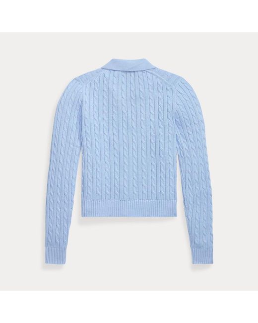 Cardigan polo in cotone a trecce di Polo Ralph Lauren in Blue