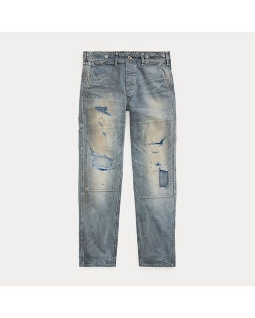 Pantaloni con rammendi Engineer-Fit di RRL in Blue da Uomo