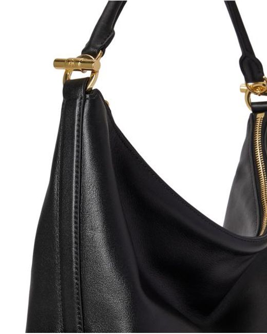 Ralph Lauren Black Nappa Leather Large Blaike Shoulder Bag