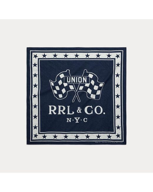 Bandana in cotone con logo di RRL in Blue da Uomo