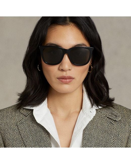 Lauren Polo Wayfarer Sunglasses in Black | Lyst