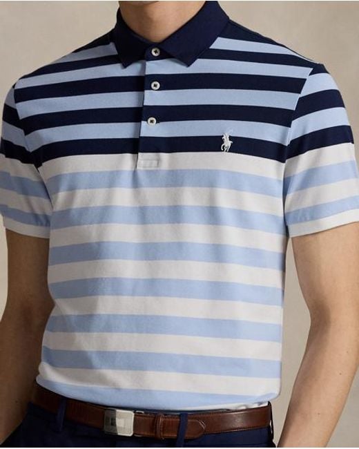 Ralph Lauren Tailored-Fit Performance-Poloshirt in Blue für Herren