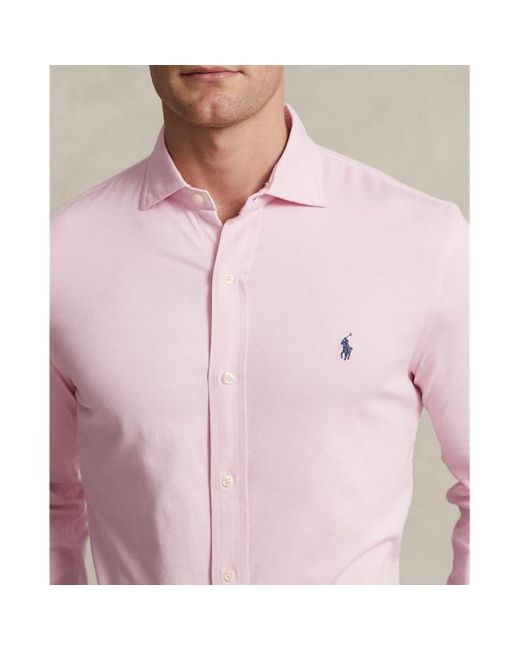 Camicia in jersey di Polo Ralph Lauren in Pink da Uomo