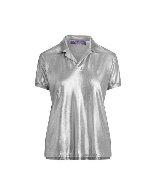 Ralph Lauren Gray Lacquered Silk Polo Shirt