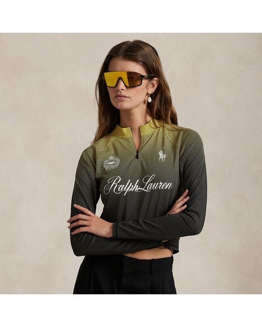 Ralph Lauren Gray Graphic Cropped Quarter-Zip