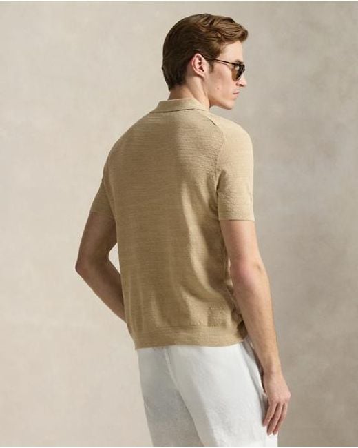 Polo Ralph Lauren Natural Cotton-Linen Polo-Collar Jumper for men