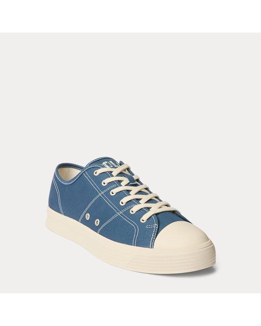 Polo Ralph Lauren Ayers Lage Canvas Sneaker in het Blue voor heren