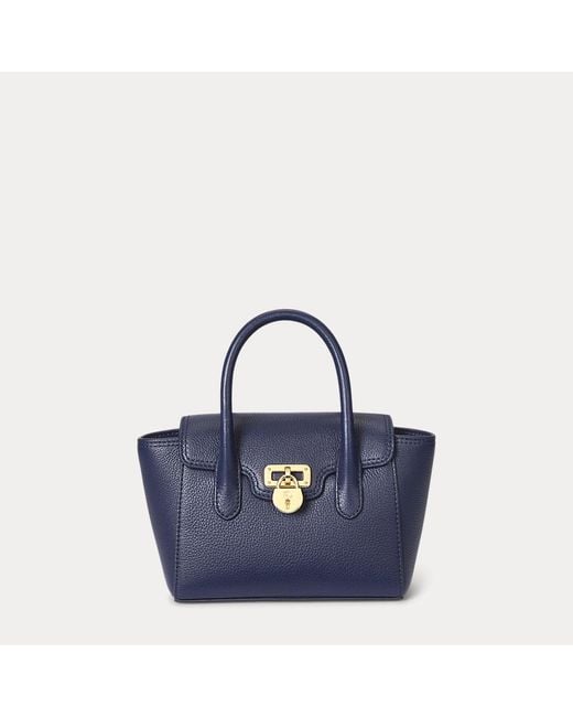 Ralph Lauren Blue Kleine Narbenleder-Umhängetasche Tanner