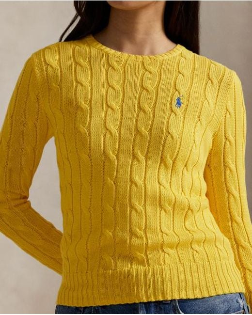 Polo Ralph Lauren Yellow Citron Cotton Sweater With Signature Pony Motif