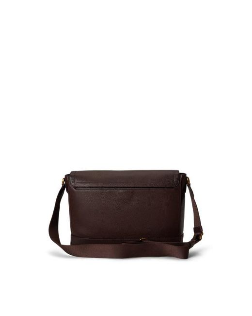 Borsa da postino in pelle martellata di Polo Ralph Lauren in Black da Uomo
