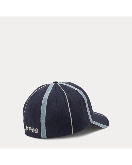 Gorra de críquet de raso con escudo Polo Ralph Lauren de hombre de color Blue