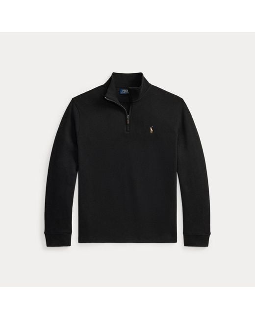Polo Ralph Lauren Black Estate-Rib Quarter-Zip Pullover for men