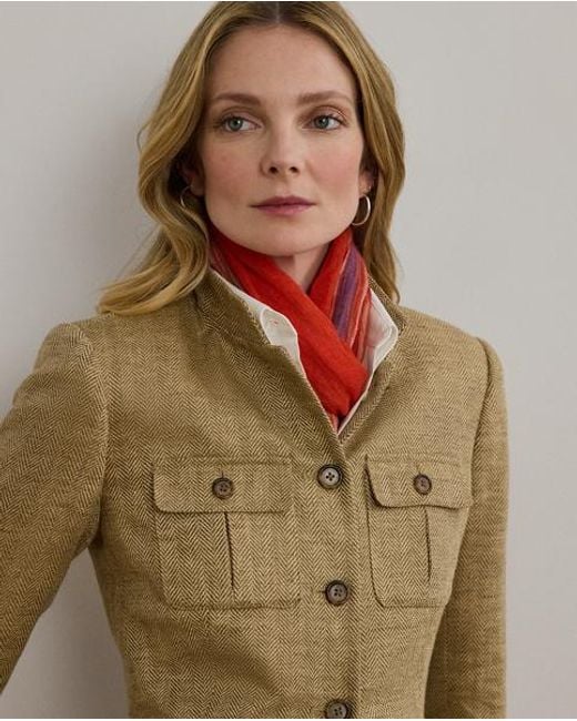 Ralph Lauren Linnen Jack Met Visgraatmotief in het Green