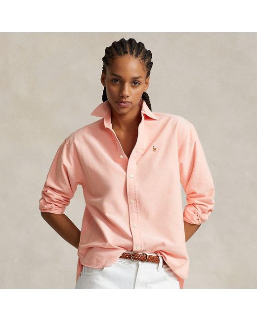 Camisa oxford Relaxed Fit de algodón Ralph Lauren de color Pink