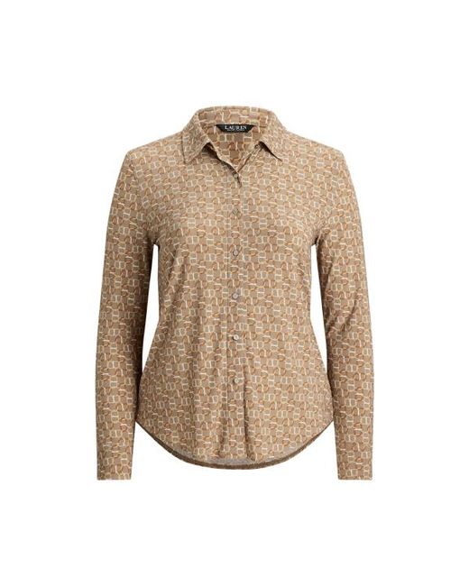 Ralph Lauren Brown Ralph Lauren Slim Fit Geo-Print Jersey Shirt
