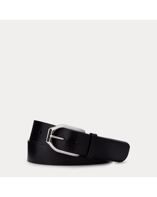 Ralph Lauren Black Welington Leather Belt for men