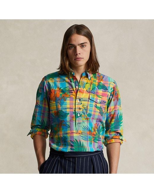 Polo Ralph Lauren Green Classic Fit Tropical Madras Shirt for men