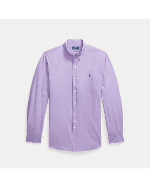 Polo Ralph Lauren Slim Fit Stretch Poplin Overhemd in het Purple voor heren