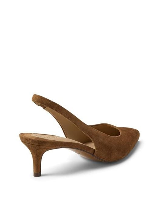 Ralph Lauren Brown Lolah Ii Suede Slingback Pump