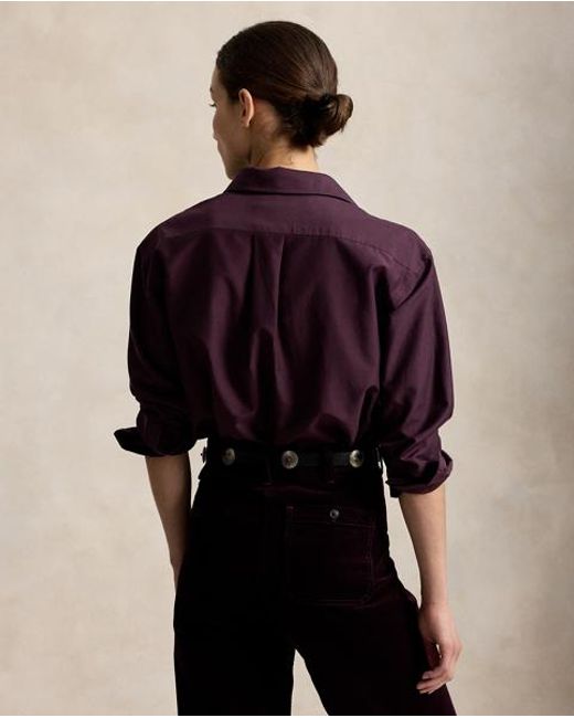 Polo Ralph Lauren Purple Relaxed Fit Cotton-Silk Shirt