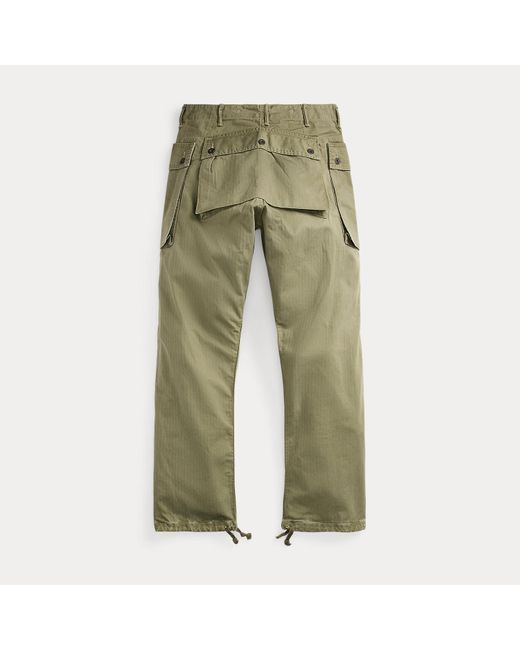 RRL Green Herringbone Field Cargo Trouser for men