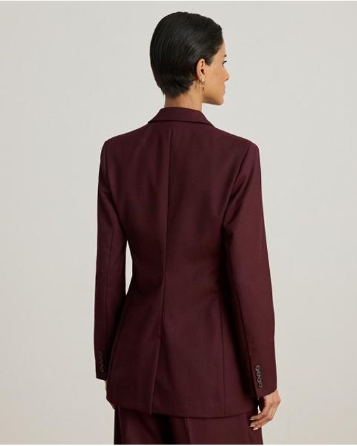 Ralph Lauren Brown Double-Breasted Wool-Blend Twill Blazer