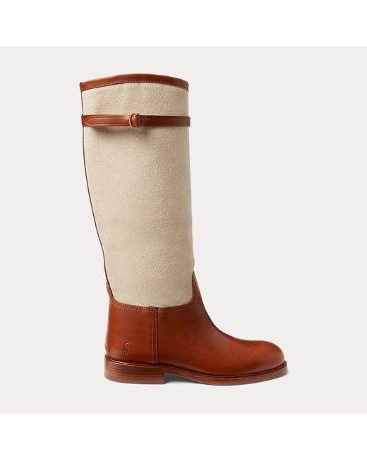 Polo Ralph Lauren Brown Canvas-leather Riding Boot