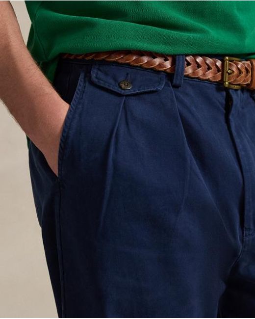 Polo Ralph Lauren Blue Whitman Relaxed Fit Pleated Trouser for men