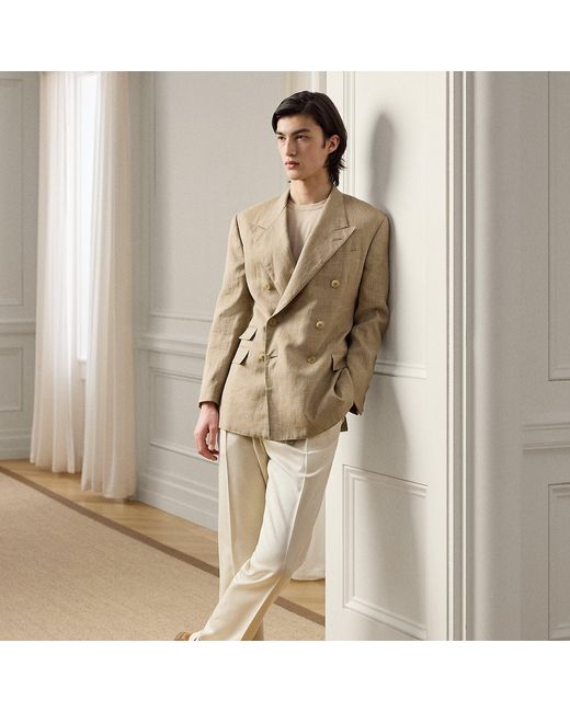 Ralph Lauren Natural Hand-Tailored Silk Suit Trouser for men