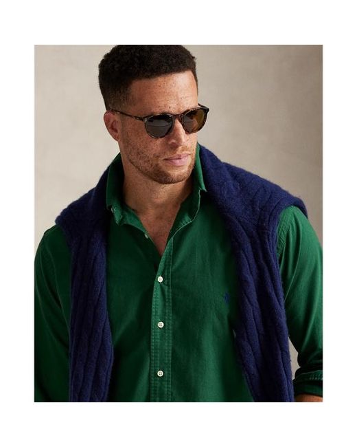 Polo Ralph Lauren Green Garment-Dyed Oxford Shirt for men