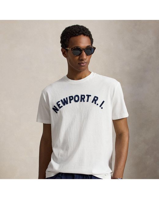 Ralph Lauren White Classic Fit Jersey Graphic T-Shirt for men