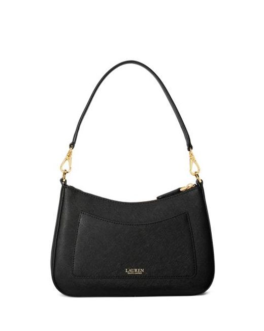 Ralph Lauren Danni Medium Leren Tas Met Kruisarcering in het Gray