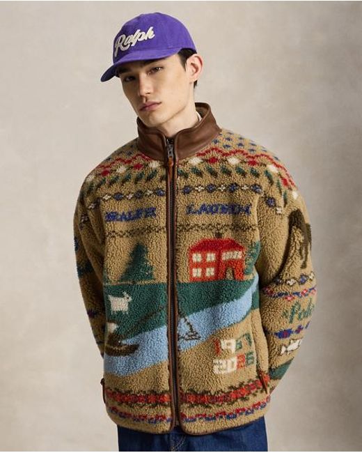 Polo Ralph Lauren Green Scenic Pile Fleece Jacket for men
