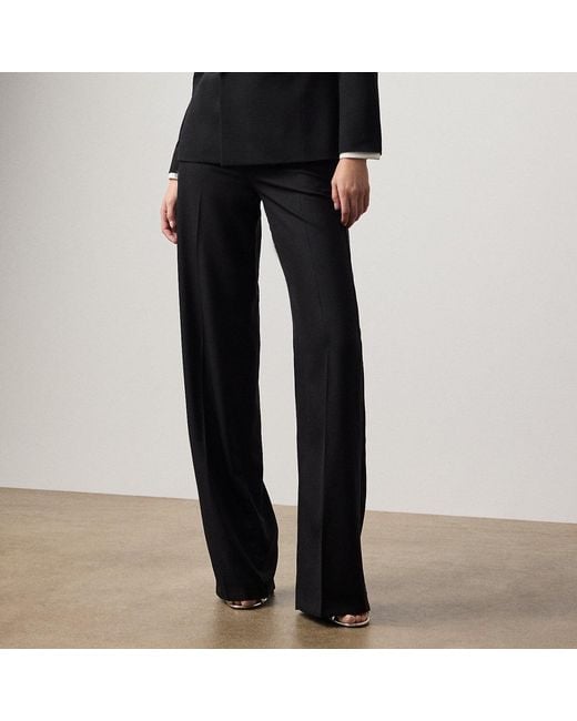 Ralph Lauren Black Barnet Wool Barathea Tuxedo Pant