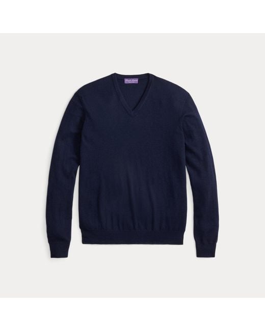 Ralph Lauren Kaschmirpullover Mit V-Ausschnitt in Blue für Herren