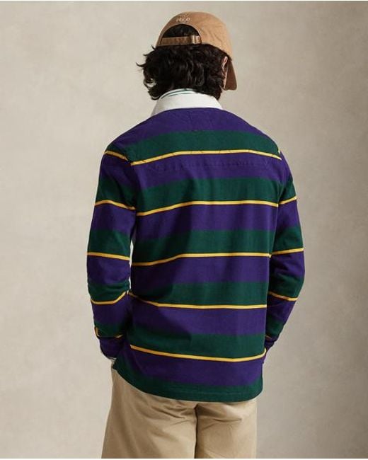 Polo Ralph Lauren Blue Classic Fit Embroidered Rugby Shirt for men