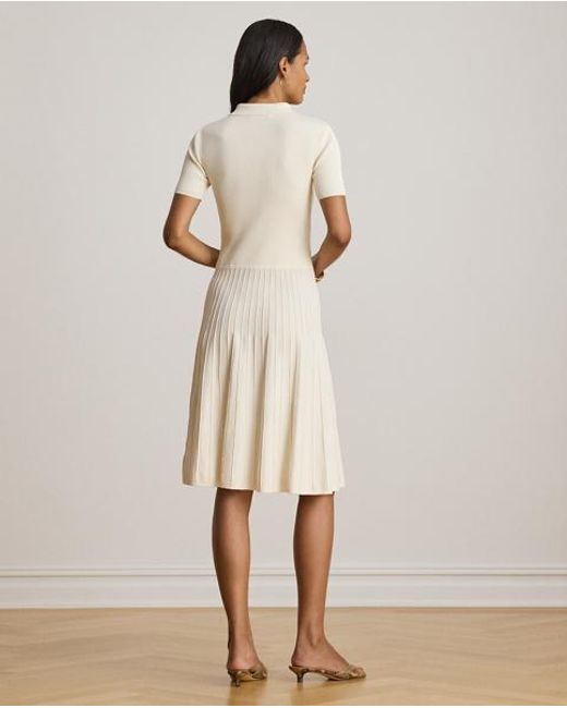 Ralph Lauren Natural Rib-Knit Short-Sleeve Jumper Dress