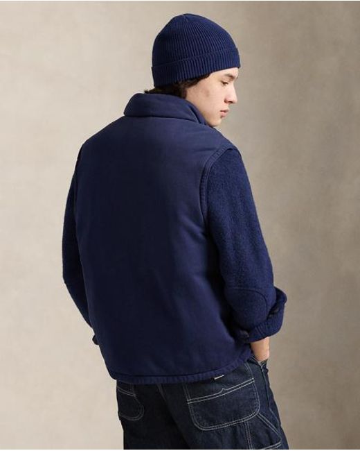 Polo Ralph Lauren Blue Loopback Fleece Utility Vest for men