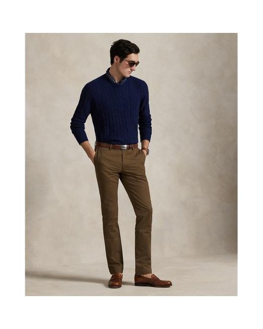Pantaloni chino stretch Slim-Fit di Polo Ralph Lauren in Brown da Uomo