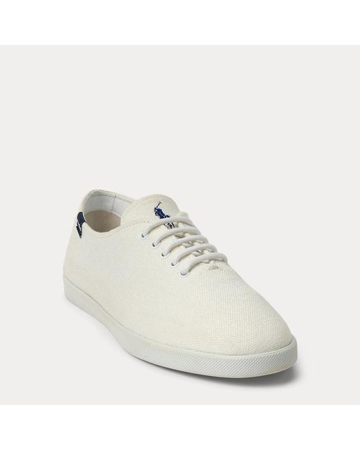 Sneaker in tela di cotone di Polo Ralph Lauren in White
