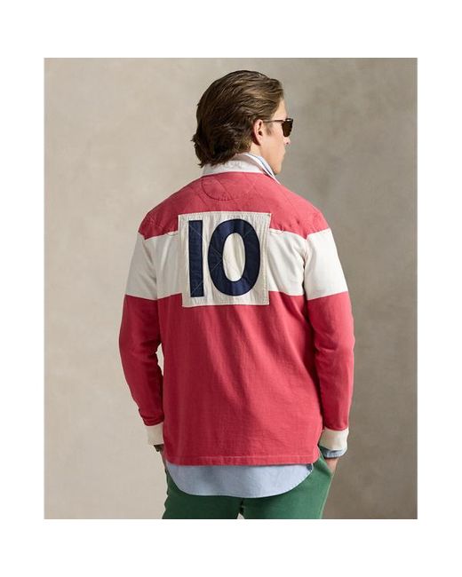 Maglia da rugby ricamata Classic-Fit di Ralph Lauren in Red da Uomo