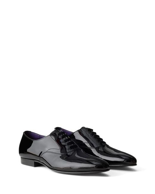 Ralph Lauren Black Paget Patent Calfskin Shoe for men